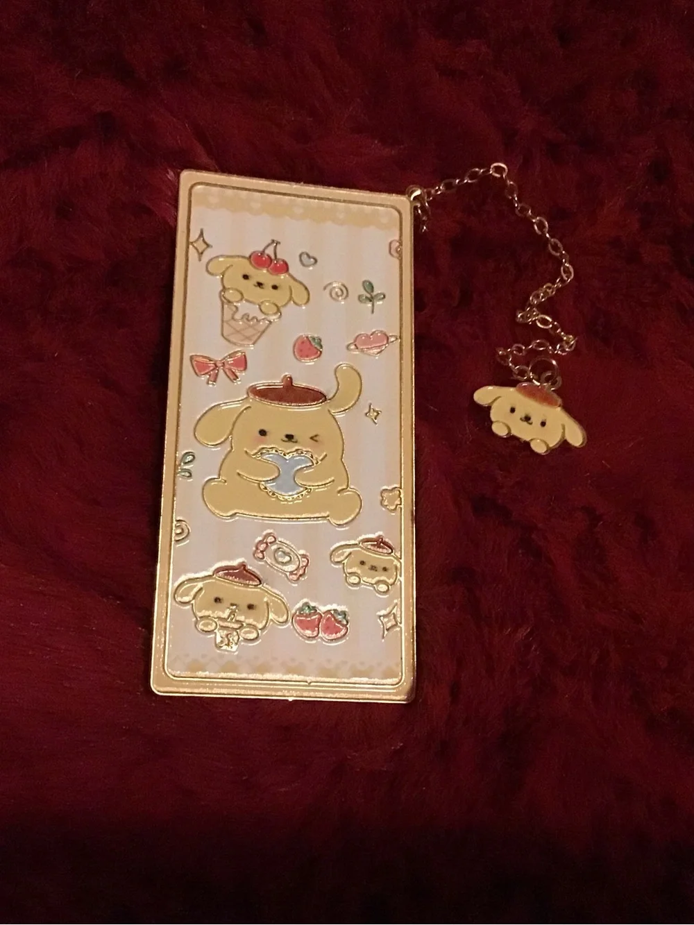 Pompompurin Yellow Character Bookmark with Charm - Cute Kids Accessory